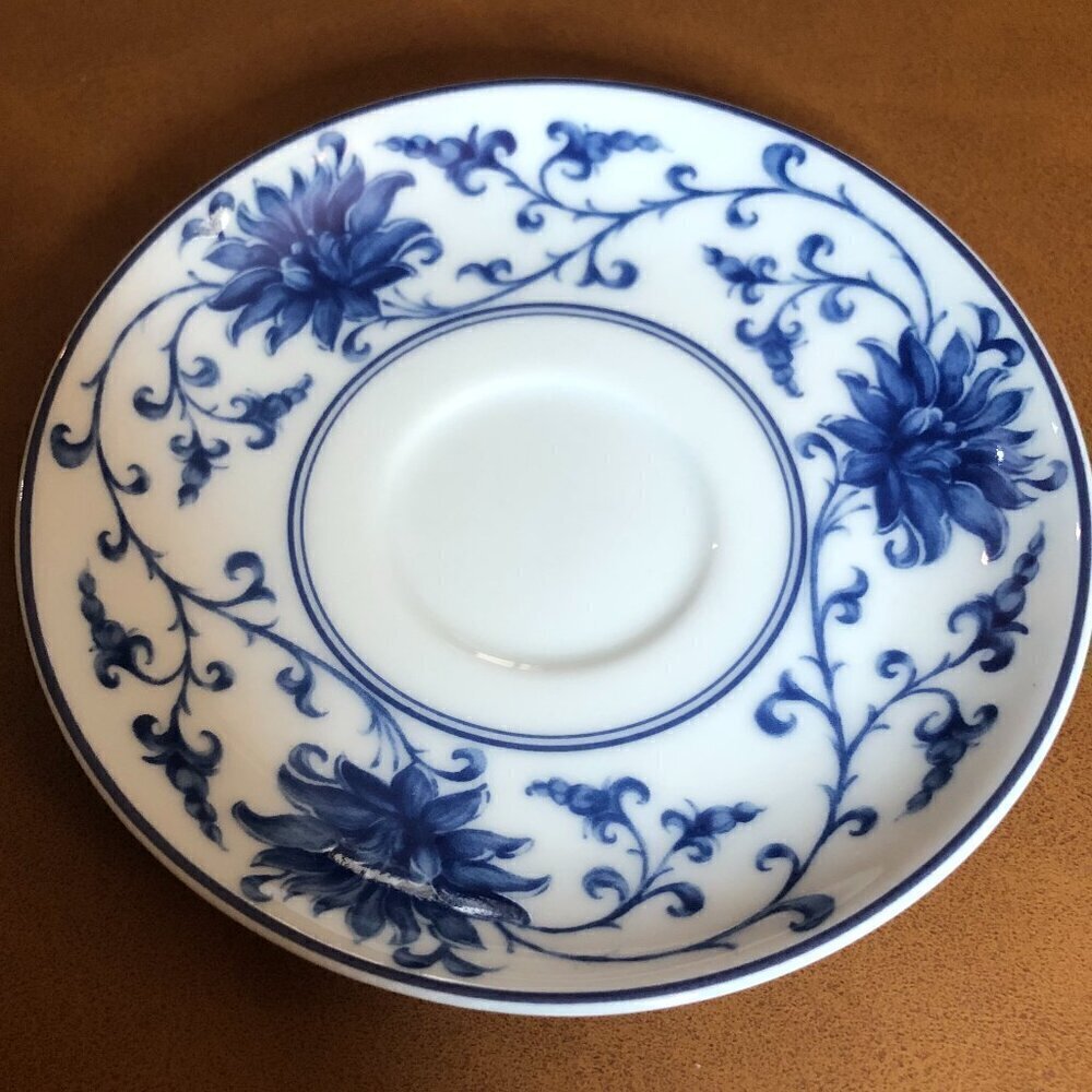 Vista Alegre Flat Demitasse Cup & Saucer Set Lapis Blue/White - Picture 7 of 13